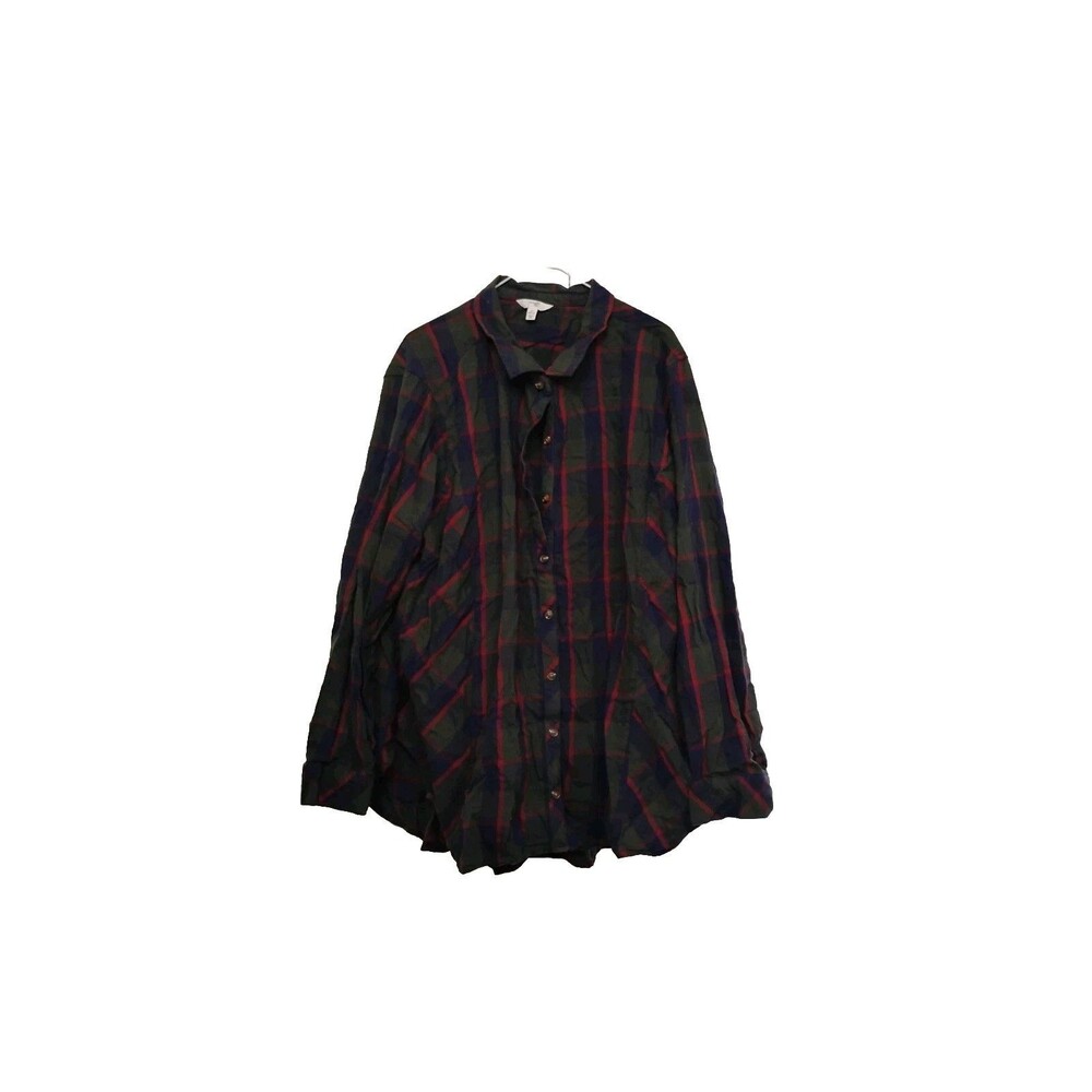 Terra & Sky Women's Plus Size Long Sleeve Button Down Shirt 4X BOHO